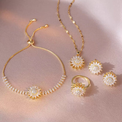 Conjunto de Joyas Estado de Girasol – Diseño Giratorio