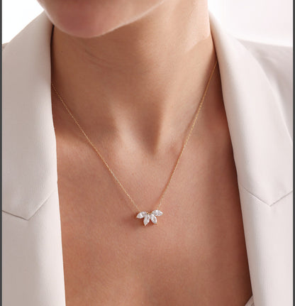 925 Silver Marquise Crystal Necklace